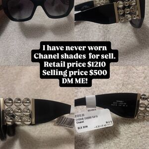 CHANEL Black Sunglasses with Silver Detailing